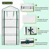 27.2"x19.3"x64.2" Mini Greenhouse with Wire Shelves - Eagle Peak Custom Canopy Tent