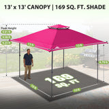 13x13 Straight Leg Pop Up Canopy Tent with 169 sqft of Shade