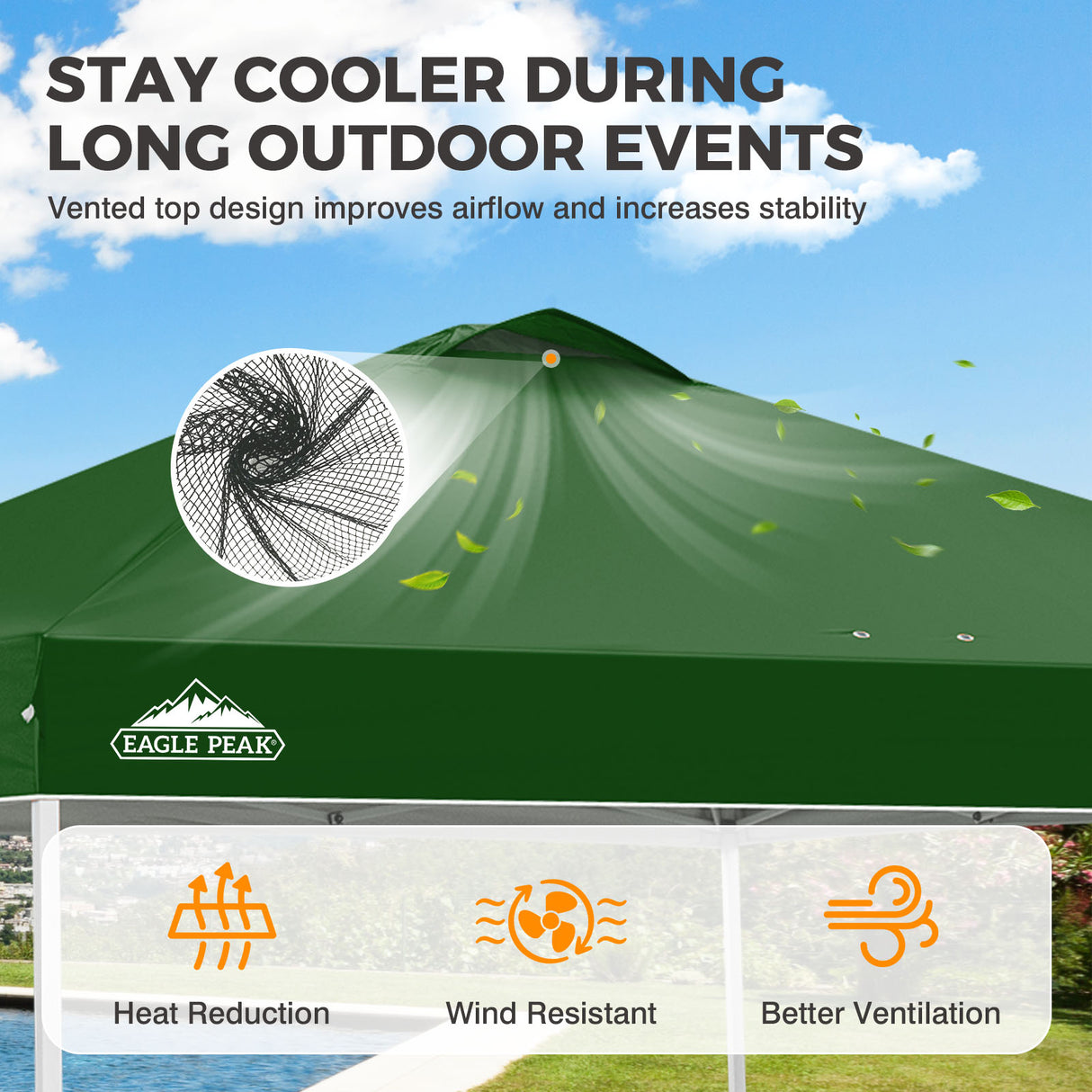 Easy Setup Straight Leg 10x10 Pop Up Canopy Tent w/ 100 sqft of Shade
