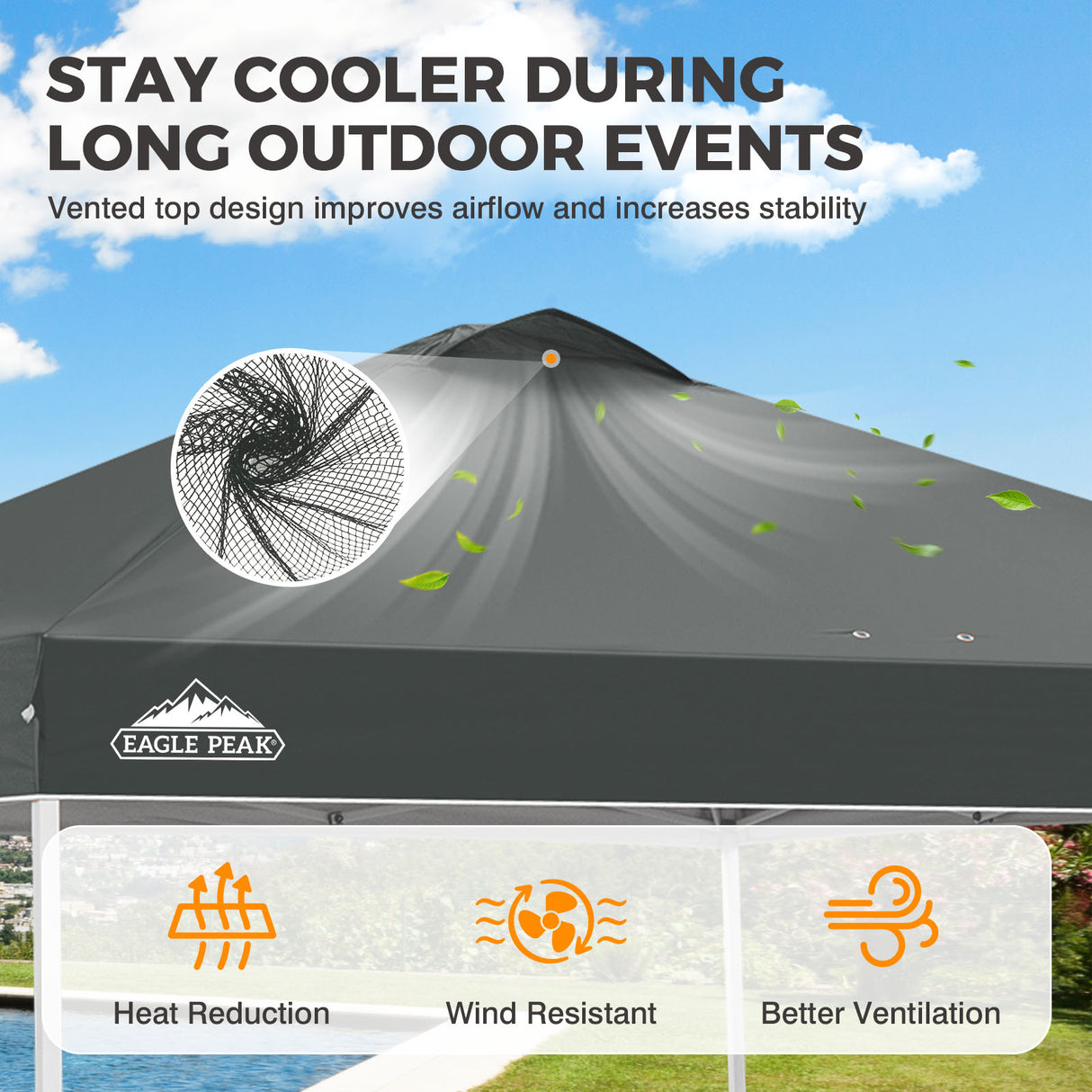 Easy Setup Straight Leg 10x10 Pop Up Canopy Tent w/ 100 sqft of Shade