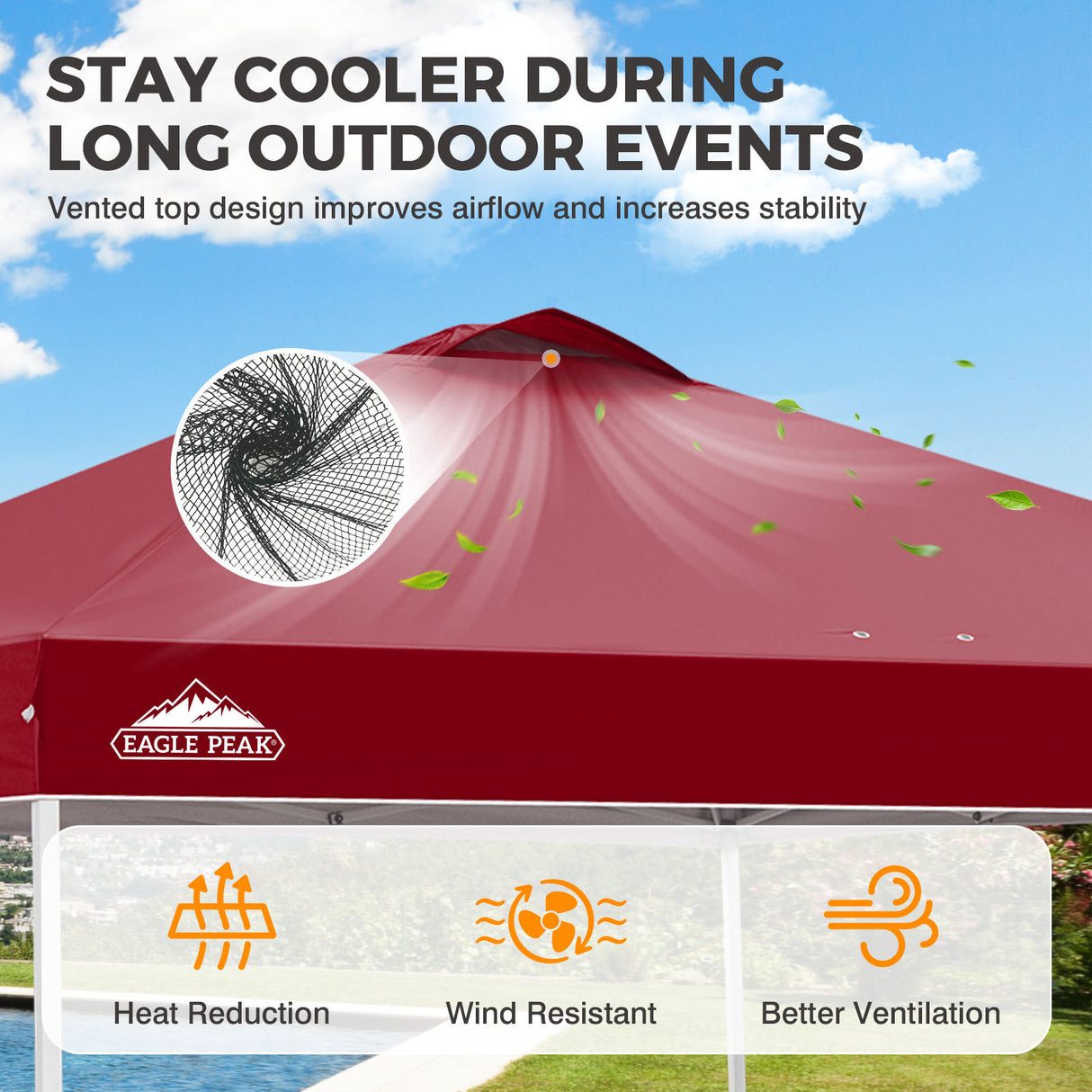 Easy Setup Straight Leg 10x10 Pop Up Canopy Tent w/ 100 sqft of Shade