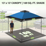 13x13 Straight Leg Pop Up Canopy Tent with 169 sqft of Shade