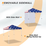 EAGLE PEAK 6.6x6.6 Pop Up Canopy Tent with Removable Sidewall, Wheeled Bag, 8 Stakes and 4 Ropes