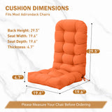 5" High Back Adirondack Chair Cushions, 49x20x5 in, 1/2/4 Pack