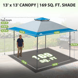 13x13 Straight Leg Pop Up Canopy Tent with 169 sqft of Shade