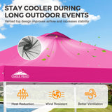Easy Setup Straight Leg 10x10 Pop Up Canopy Tent w/ 100 sqft of Shade