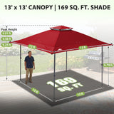 13x13 Straight Leg Pop Up Canopy Tent with 169 sqft of Shade