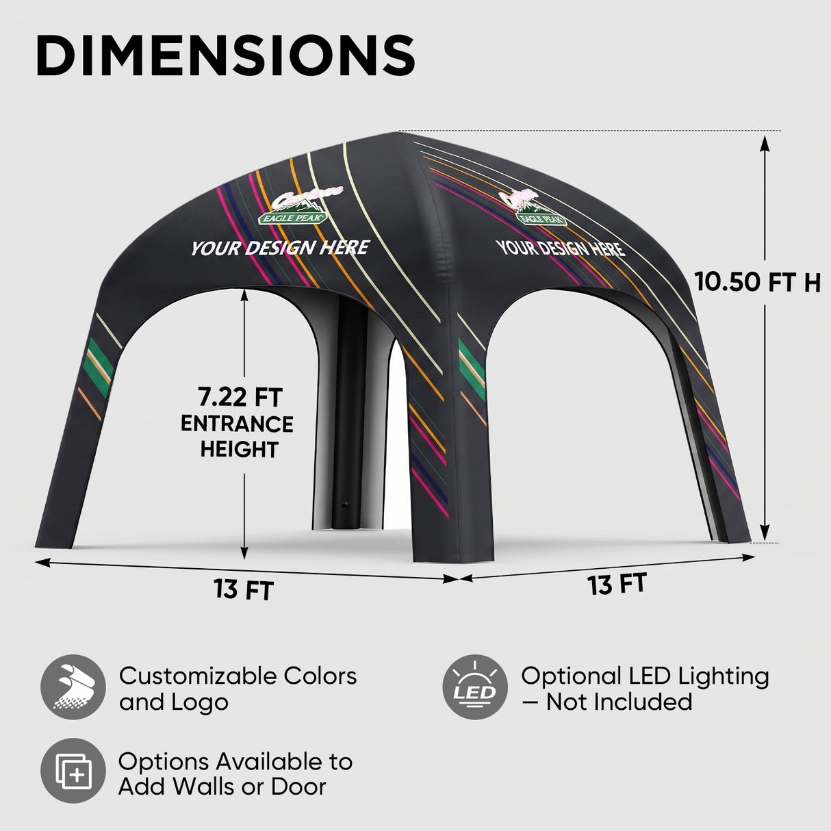 Custom Inflatable Event Tent with Logo, Square Tent