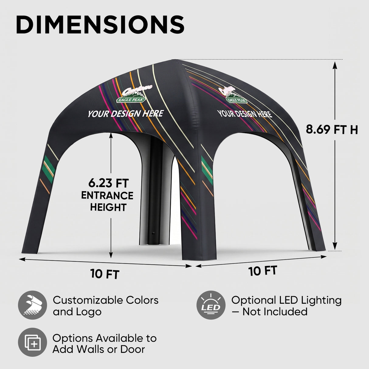 Custom Inflatable Event Tent with Logo, Square Tent
