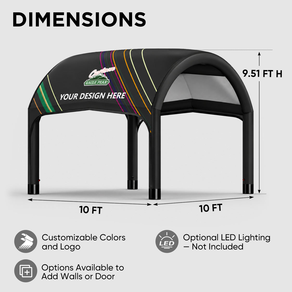 Custom Inflatable Event Tent with Logo, Cave Tent