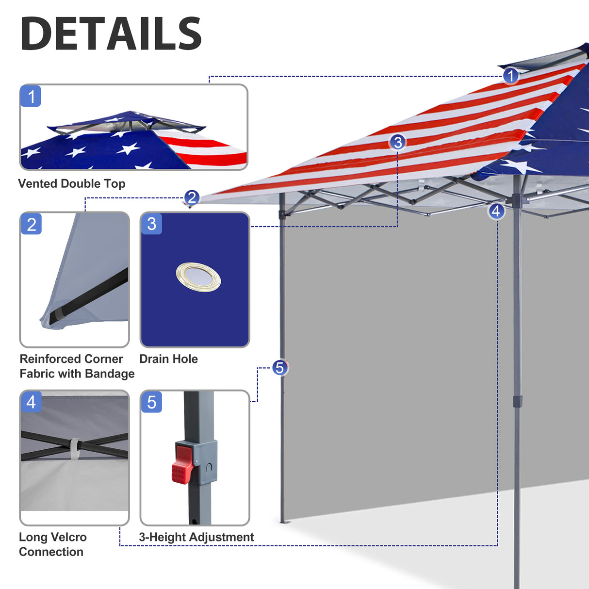 13x13 Pop Up Canopy Tent With Sidewall