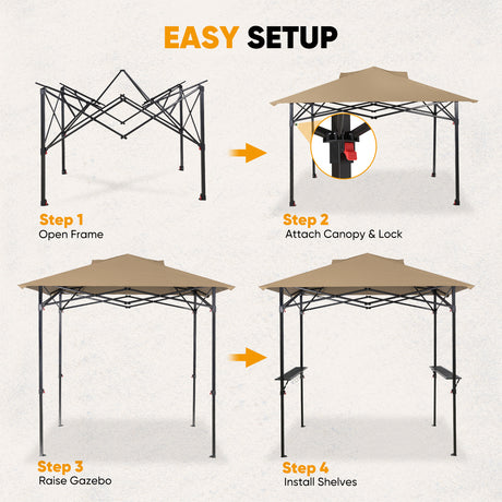 8x5 Pop up Grill Gazebo with Carry Bag and Air Vent