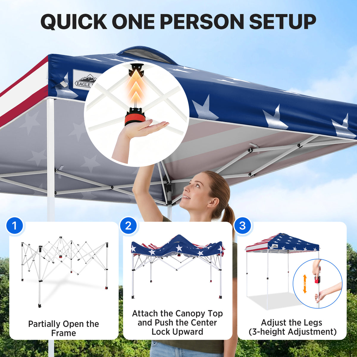 6.6x6.6 Pop Up Canopy Tent Easy Up Canopy Outdoor