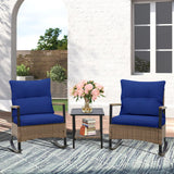 3 PCS Mojave Dusk Outdoor Conversation Set, 2 Rocking Chairs and Side Table - Eagle Peak Custom Canopy Tent