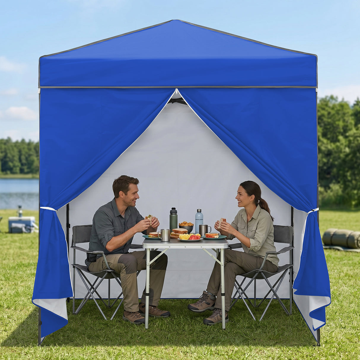 6x4 Instant Pop Up Canopy Tent  with 4 Side Wall Panels