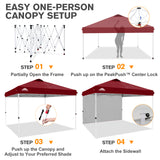 12x12 Pop Up Canopy Tent with 1 Sidewall