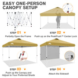 12x12 Pop Up Canopy Tent with 1 Sidewall