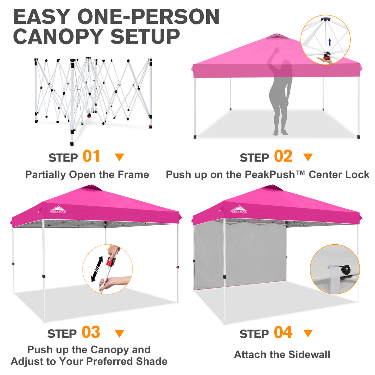12x12 Pop Up Canopy Tent with 1 Sidewall