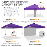 12x12 Pop Up Canopy Tent with 1 Sidewall