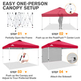 12x12 Pop Up Canopy Tent with 1 Sidewall