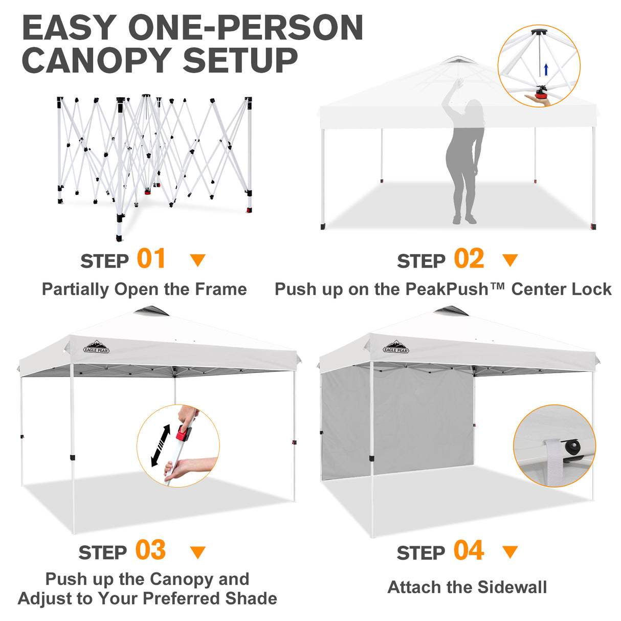 12x12 Pop Up Canopy Tent with 1 Sidewall