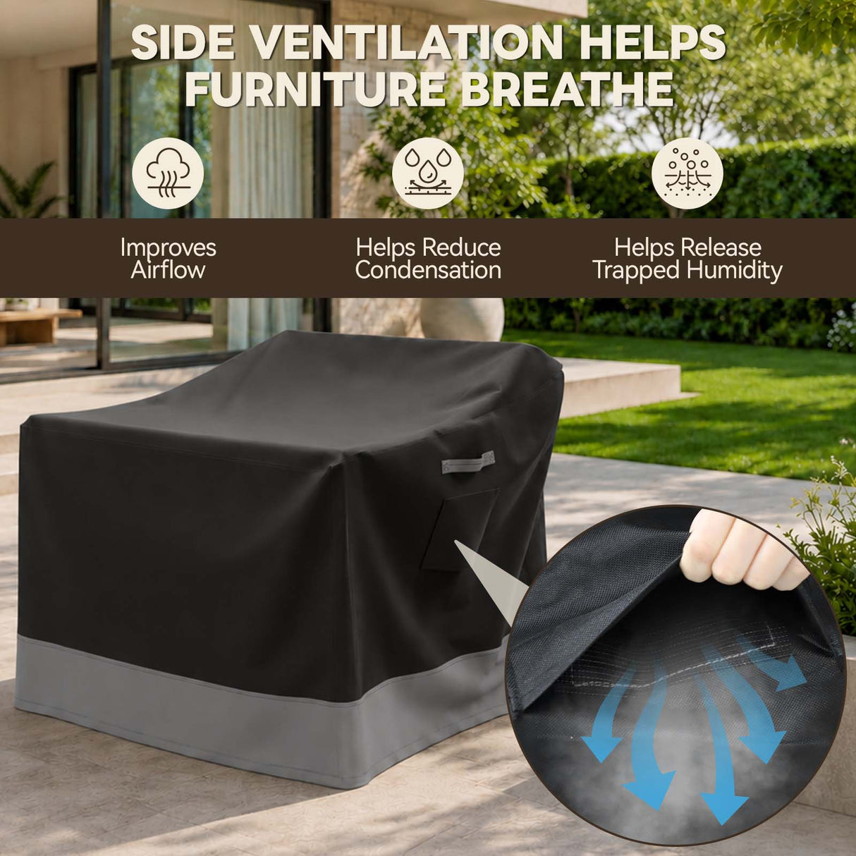 Patio Furniture Cover, Single Chair 31.5''W×32''D×28.5''H