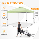 Easy Setup Straight Leg 10x10 Pop Up Canopy Tent w/ 100 sqft of Shade