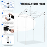 5x5 Straight Leg Pop Up Canopy Tent with One Removable Sunwall
