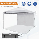 EAGLE PEAK 10x10 Commercial Pop up Canopy Tent with One Detachable Sidewall