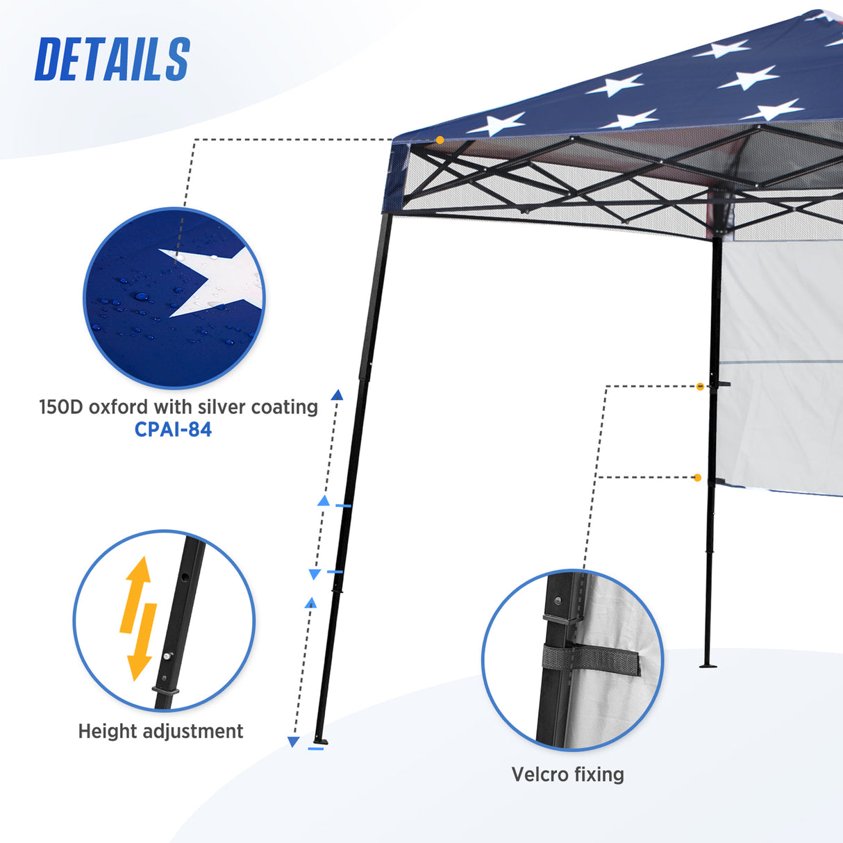 8x8 Pop Up Canopy Tent with Sidewall,8x8 Base 6x6 Top