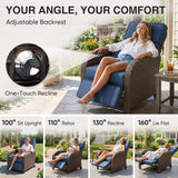 Outdoor Wicker Recliner Chair with Footrest