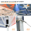 Eagle Peak SHADE GRAPHiX Slant Leg 10x10 Easy Setup Pop Up Canopy Tent with Digital Printed Stars and Stripes Top