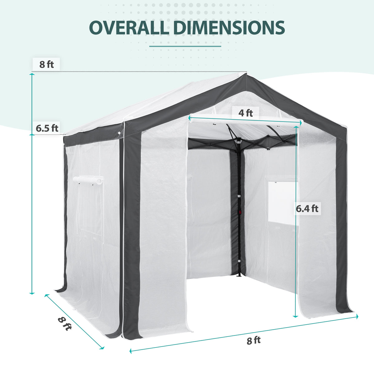 8x8 Walk In Pop Up Greenhouse