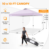 Easy Setup Straight Leg 10x10 Pop Up Canopy Tent w/ 100 sqft of Shade