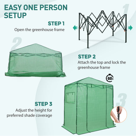 6x4 Easy Setup Small Pop Up Greenhouse