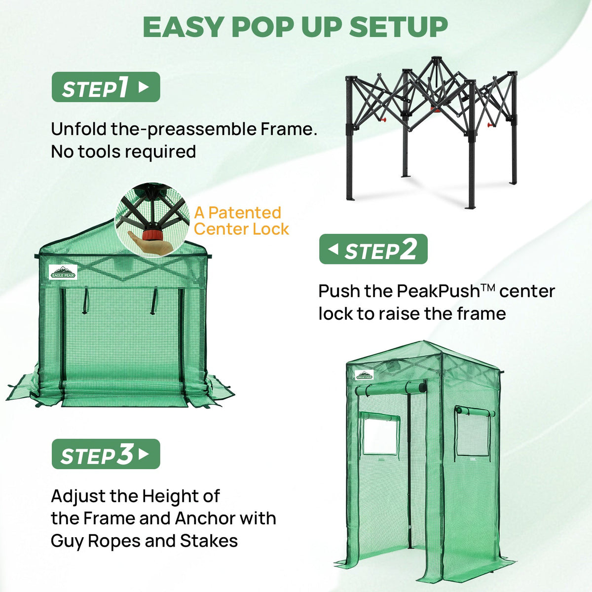 3x3 Easy Setup Small Pop Up Greenhouse - Eagle Peak®