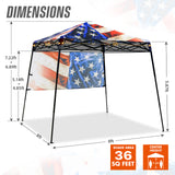 Eagle Peak SHADE GRAPHiX Day Tripper 8x8 Pop Up Canopy Tent with Digital Printed Stars and Stripes Top