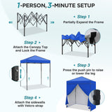 6x4 Instant Pop Up Canopy Tent  with 4 Side Wall Panels