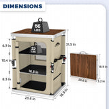 Outdoor Camping Pop Up Folding Table with Large 3-Tier Storage Organizer and Side Pockets