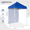 EAGLE PEAK Straight Leg Outdoor Portable Canopy Tent with One Removable Sunwall 5x5 ft, Carry Bag Included