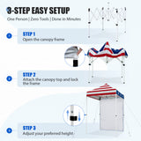 5x5 Straight Leg Pop Up Canopy Tent with One Removable Sunwall
