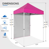 EAGLE PEAK Straight Leg Outdoor Portable Canopy Tent with One Removable Sunwall 5x5 ft, Carry Bag Included