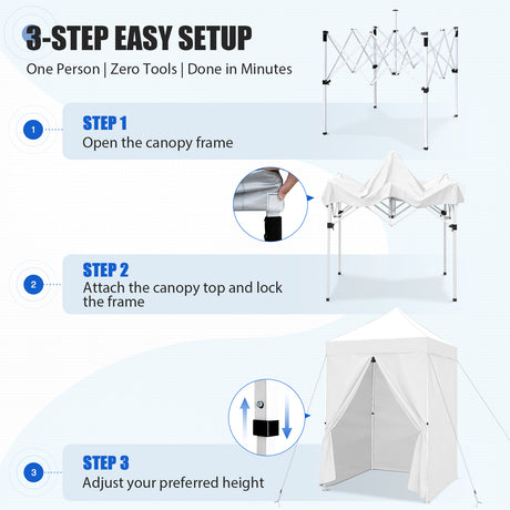 5x5 Pop Up Canopy Tent with 4 Removable Sidewalls