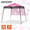 Eagle Peak SHADE GRAPHiX Day 8x8 Tripper Pop Up Canopy Tent with Digital Printed Pink Mushroom Top