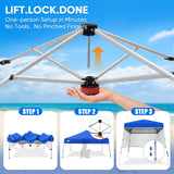 8x8 Pop Up Canopy Tent with 3 Half Walls, Compact