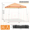 Eagle Peak SHADE GRAPHiX Slant Leg 10x10 Easy Setup Pop Up Canopy Tent with Digital Printed Orange Yellow Stripe Top