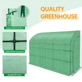 9.9x4.9x7.1 Outdoor Lean to Walk-in Greenhouse with Shelf