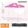Eagle Peak SHADE GRAPHiX Slant Leg 10x10 Easy Setup Pop Up Canopy Tent with Digital Printed Pink Mushroom Top