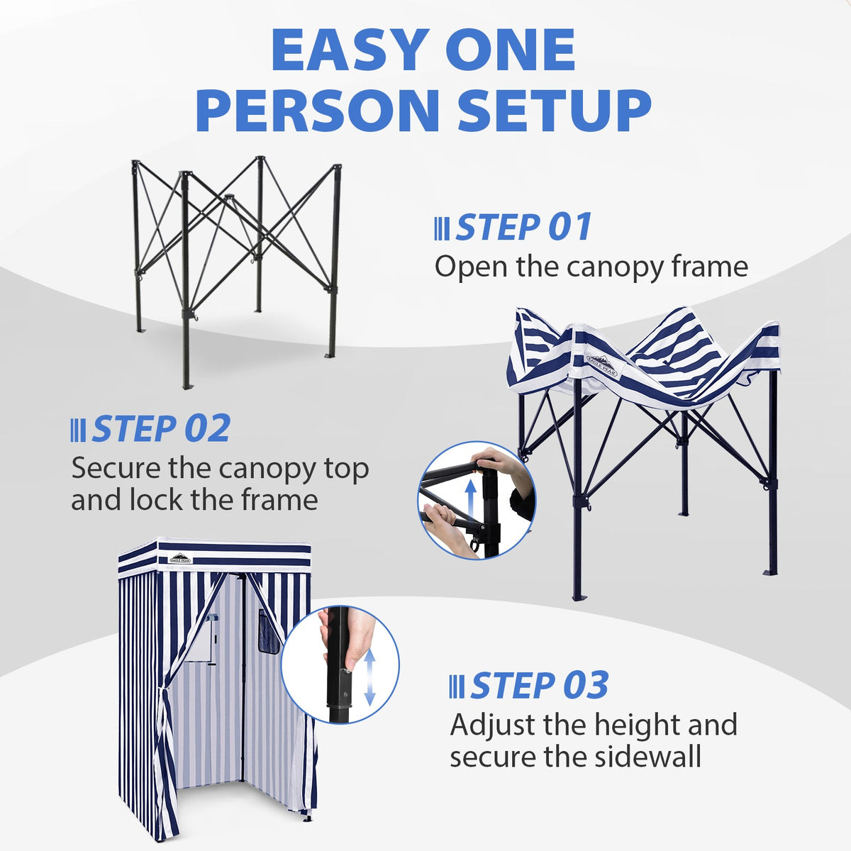 4x4 Pop Up Changing Tent, Flat Top Changing Room - Eagle Peak®