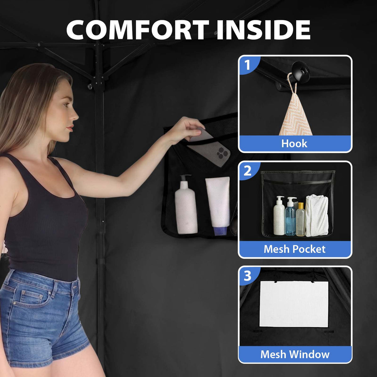 4x4 Pop Up Changing Tent, Flat Top Changing Room - Eagle Peak®